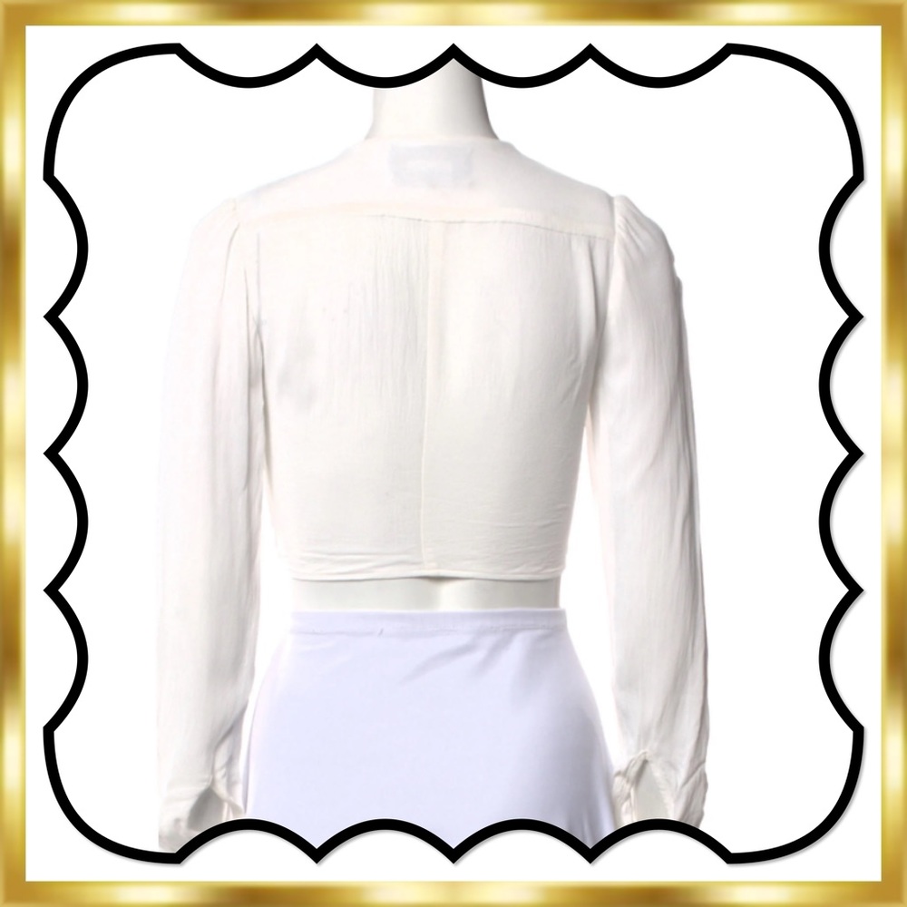 Reformation Open Front Tie Front Viscose V-Neck C… - image 2